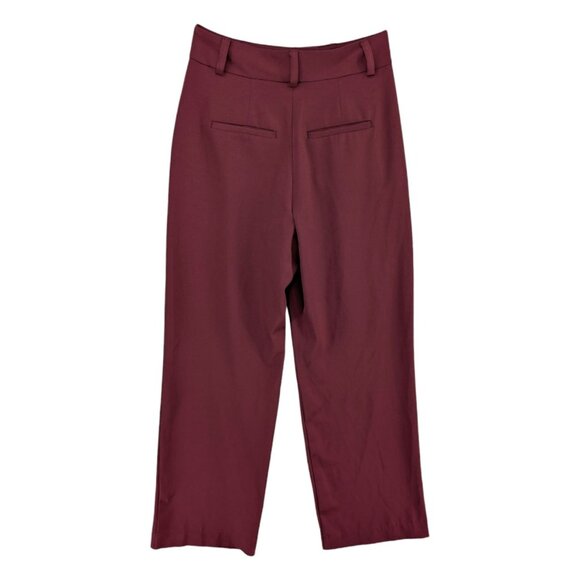 Jason Wu Wide Leg Pants Womens Burgundy Pleated High Rise Slacks Size XS - Picture 2 of 12